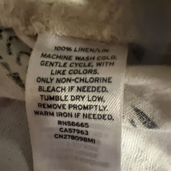 Caslon Pull On Drawstring Linen Boho Shorts Gray & Cream Woman’s XS - Picture 3 of 6